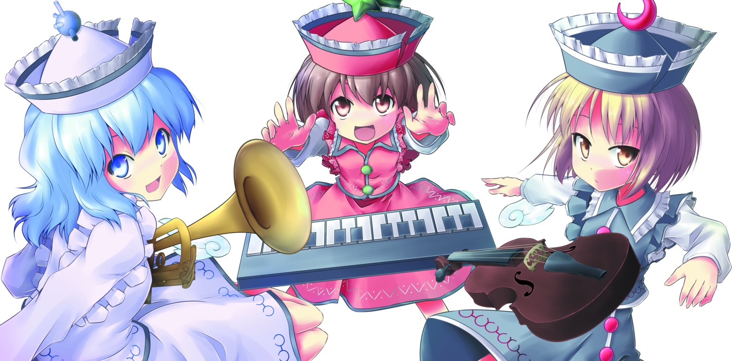 hazumi_otoya, lunasa_prismriver, lyrica_prismriver, merlin_prismriver, touhou