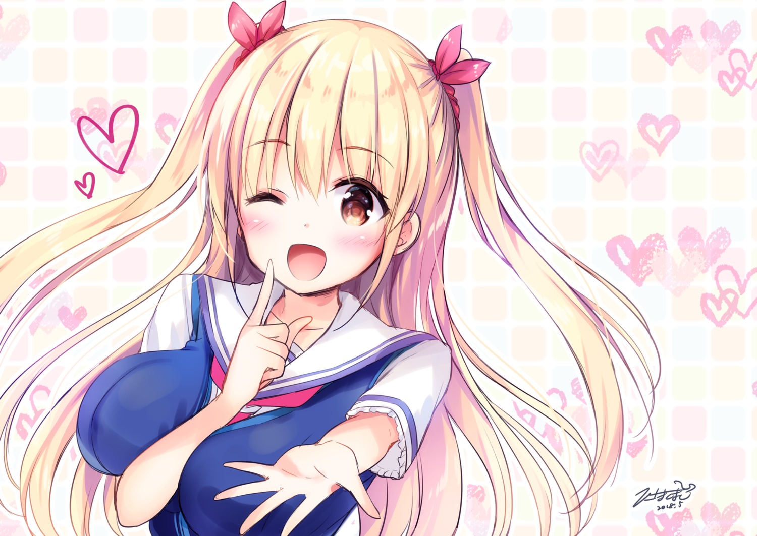 autographed, hisama_kumako, kamiya_rinka, seifuku, windmill, yakusoku_no_natsu_mahoroba_no_yume