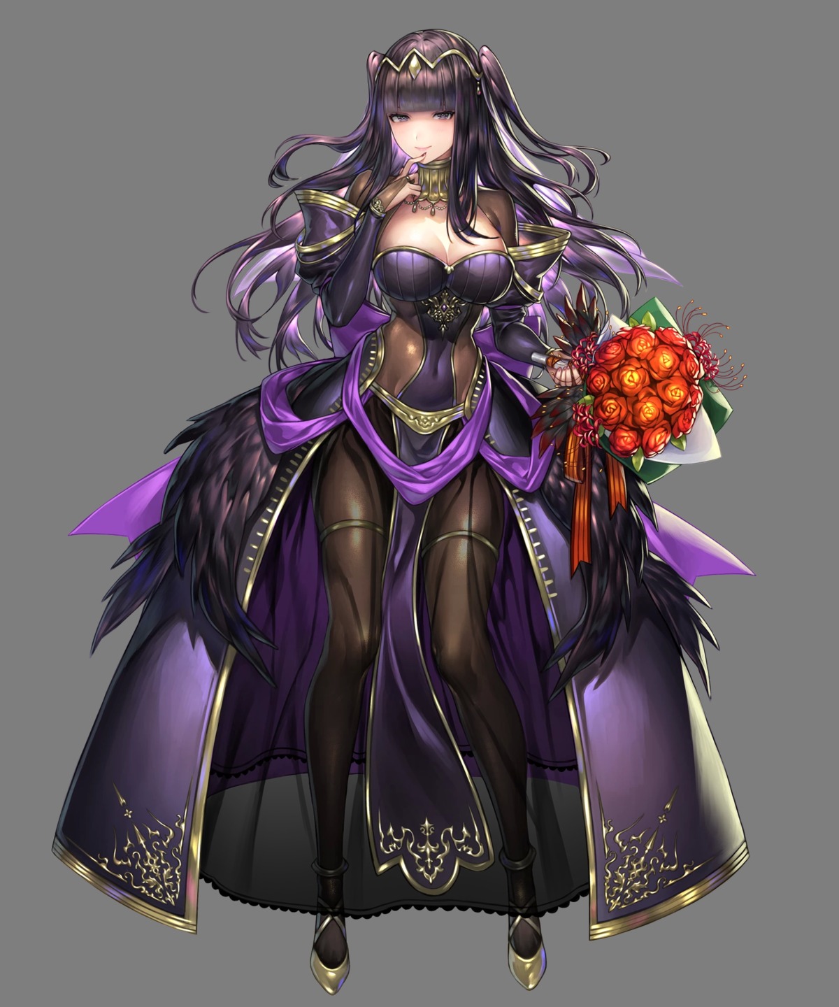 cleavage, fire_emblem, fire_emblem_heroes, fire_emblem_kakusei, heels, nintendo, pantyhose, see_through, senchat, tharja, transparent_png