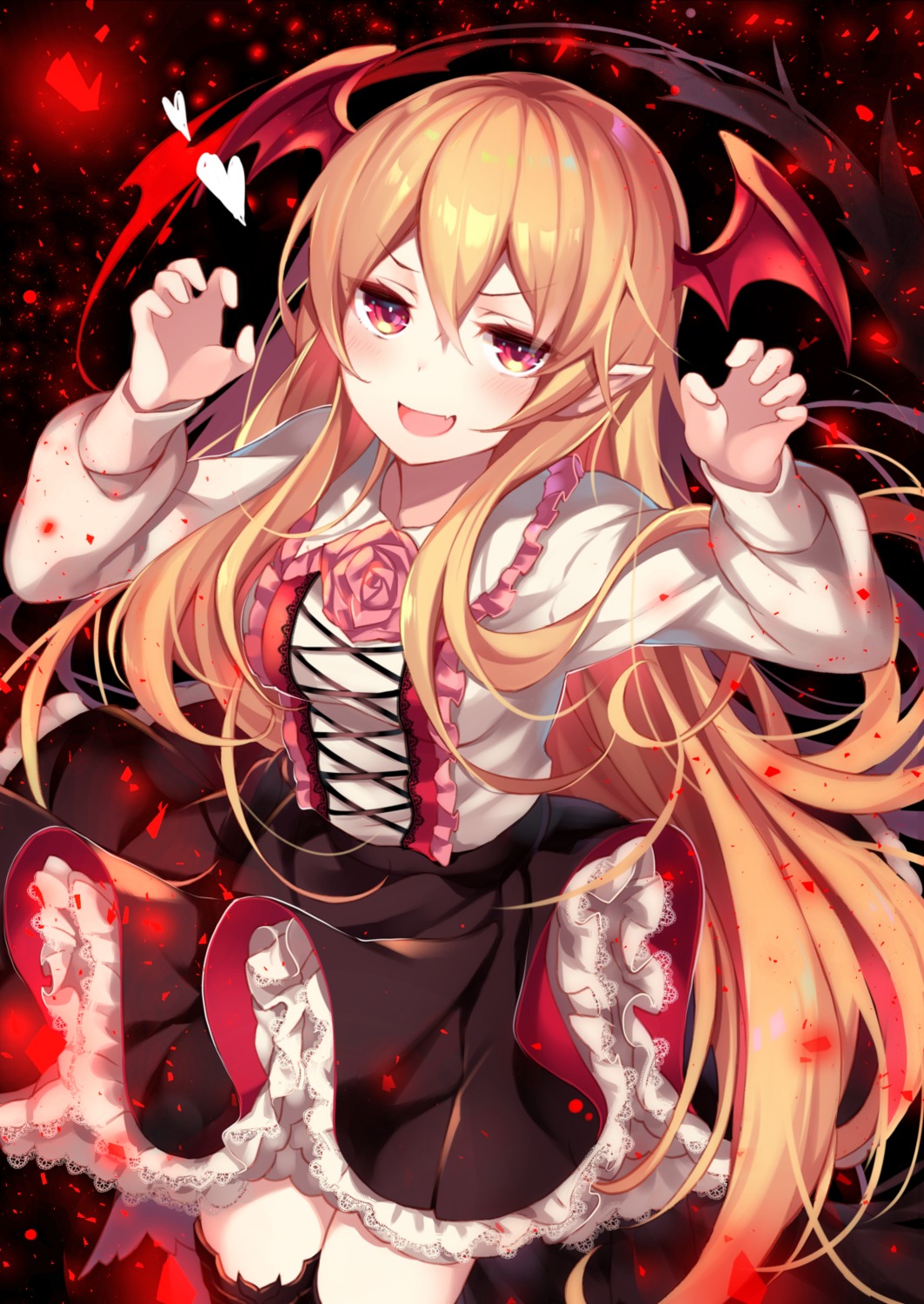 granblue_fantasy, homadelic, pointy_ears, thighhighs, vampy_(shingeki_no_bahamut), wings