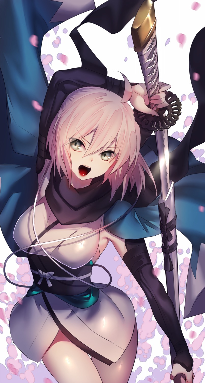 fate/grand_order, japanese_clothes, okita_souji_(fate), rahato, sword