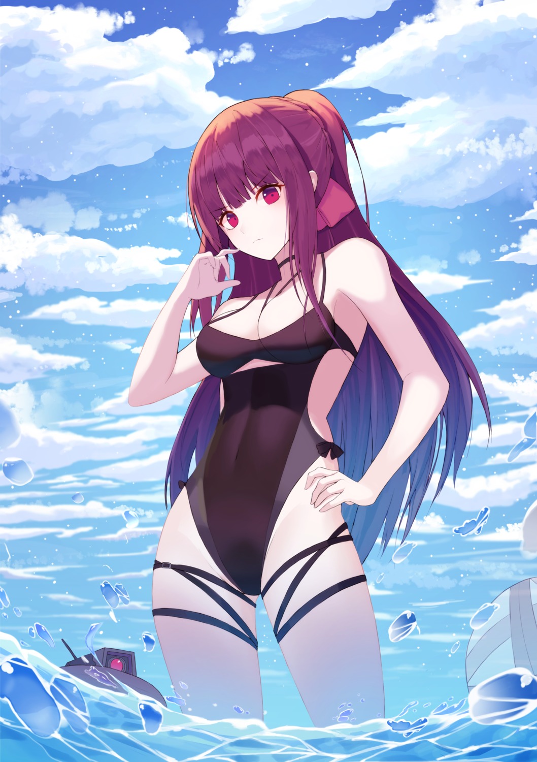 cleavage, girls_frontline, jayamon, swimsuits, wa2000_(girls_frontline), wet