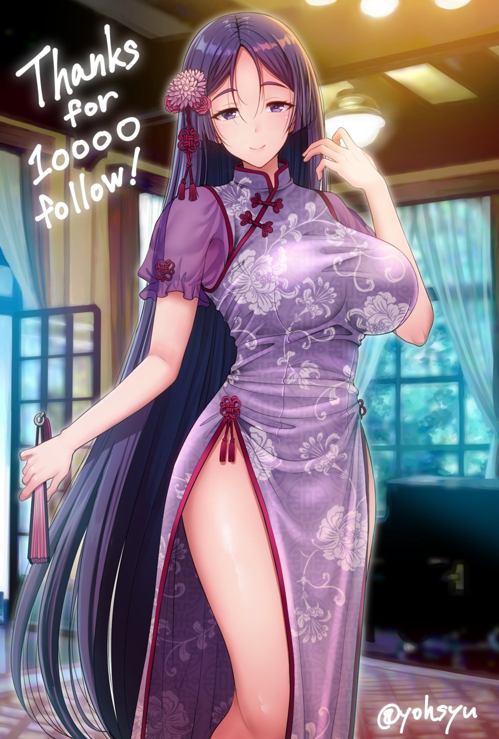 chinadress, fate/grand_order, minamoto_no_raikou_(fate), see_through, youshuu