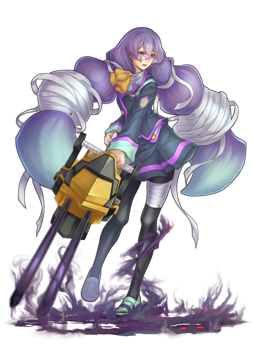 #compass, bandages, megane, megumegu, pantyhose, tagme, uniform, weapon