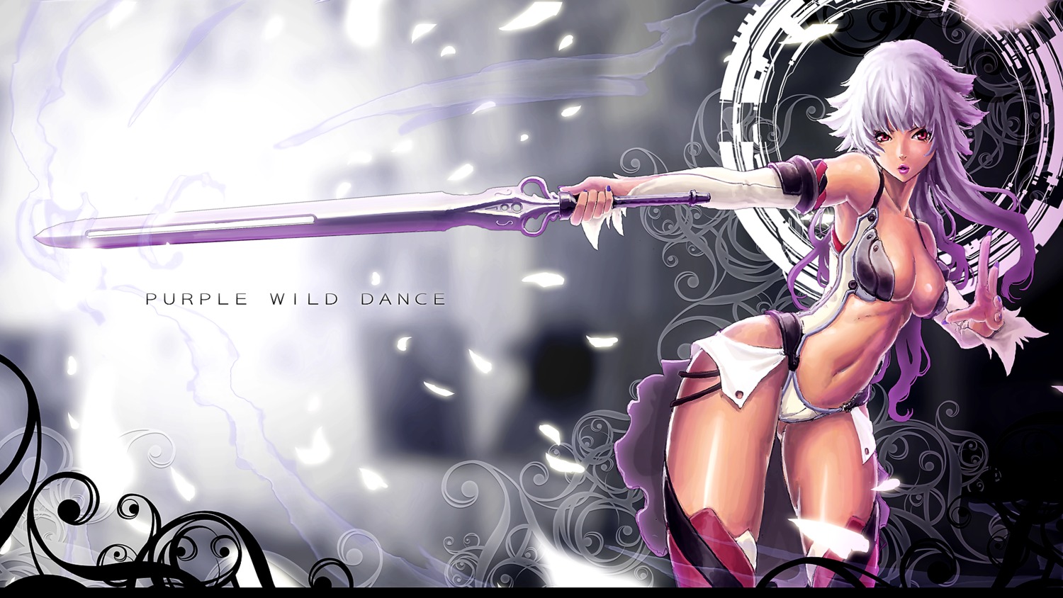 bikini_armor, cleavage, ikeda_(hayato), sword, thighhighs, wallpaper