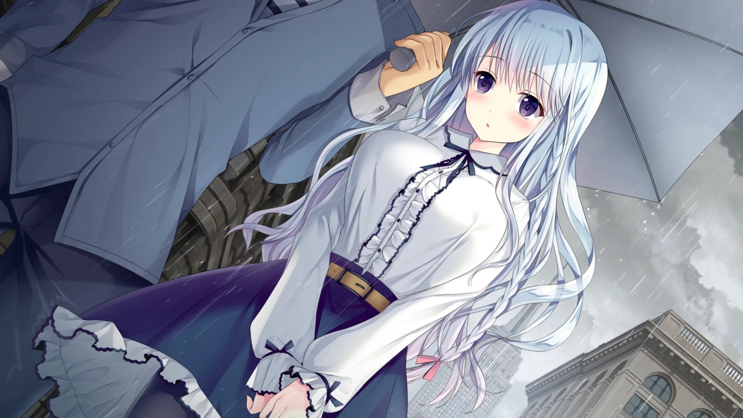 campus, game_cg, kimi_to_hajimeru_dasan_tekina_lovecome, pantyhose, teidou_shirayuki, twinbox, umbrella