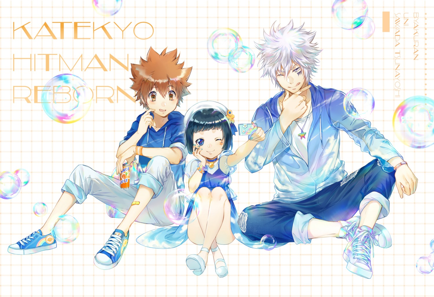 bandaid, byakuran, dress, ekita_xuan, katekyo_hitman_reborn!, sawada_tsunayoshi, see_through, uni_(reborn)