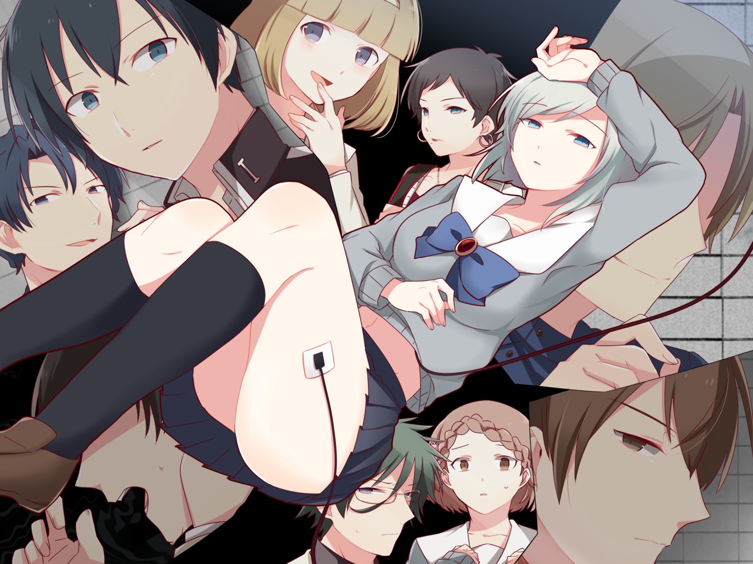 ayame_itou, corpse_party, hiyami_masato, homura_chiyomi, mochida_satoshi, nodokuro, satomi_ritsuko, seifuku, shido_seira, shimazaki_ryuuji, sweater, teshimizu_kurara, yoshinaka_masami