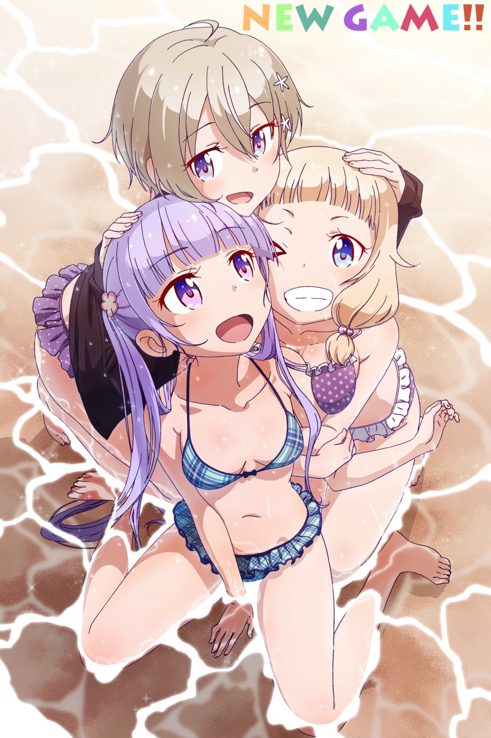 bikini, cleavage, hoshikawa_hotaru, makicha, new_game!, sakura_nene, suzukaze_aoba, swimsuits