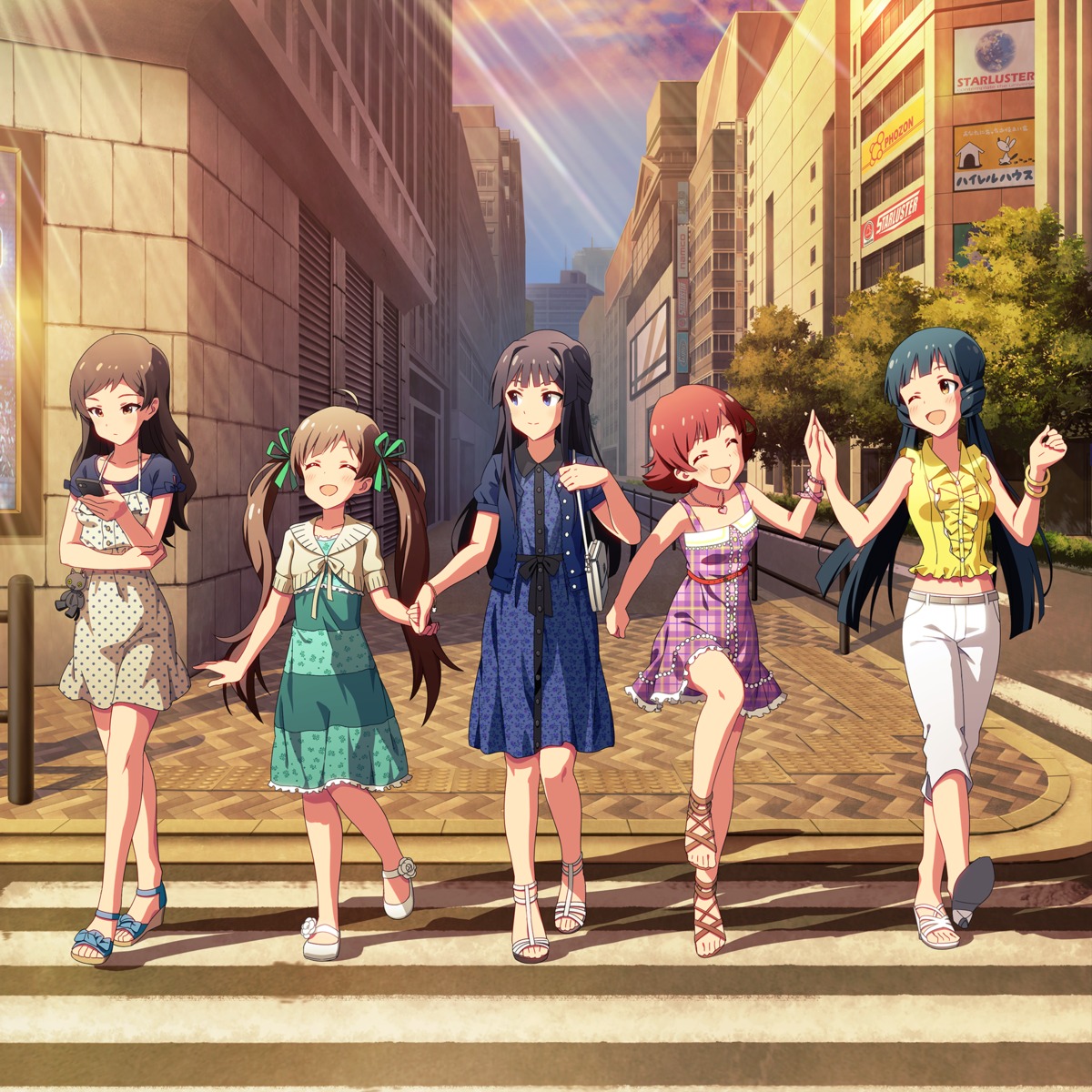 digital_version, disc_cover, dress, hakozaki_serika, heels, kitakami_reika, kitazawa_shiho, mogami_shizuka