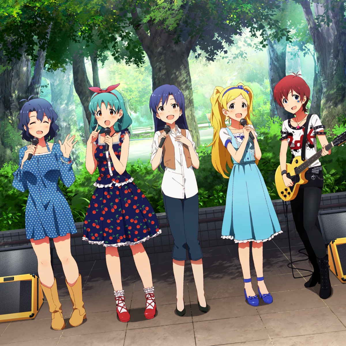 digital_version, disc_cover, dress, emily_stewart, guitar, heels, julia_(idolm@ster), kisaragi_chihaya