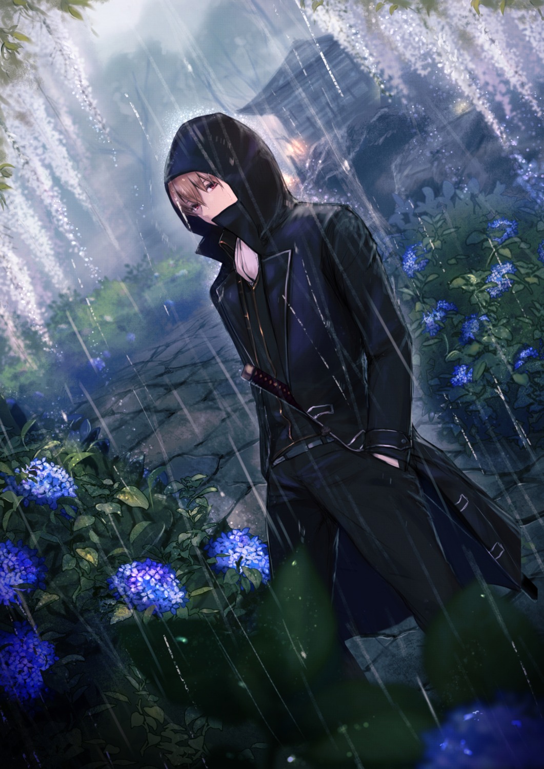 gintama, male, okita_sougo, sword, uniform, yama_wasabi