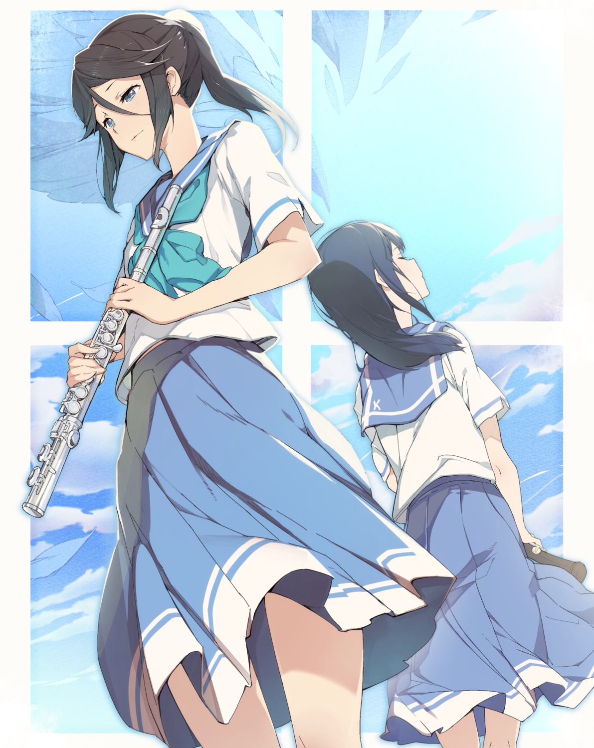3s_(tarariko), hibike!_euphonium, kasaki_nozomi, liz_to_aoi_tori, seifuku, yoroizuka_mizore