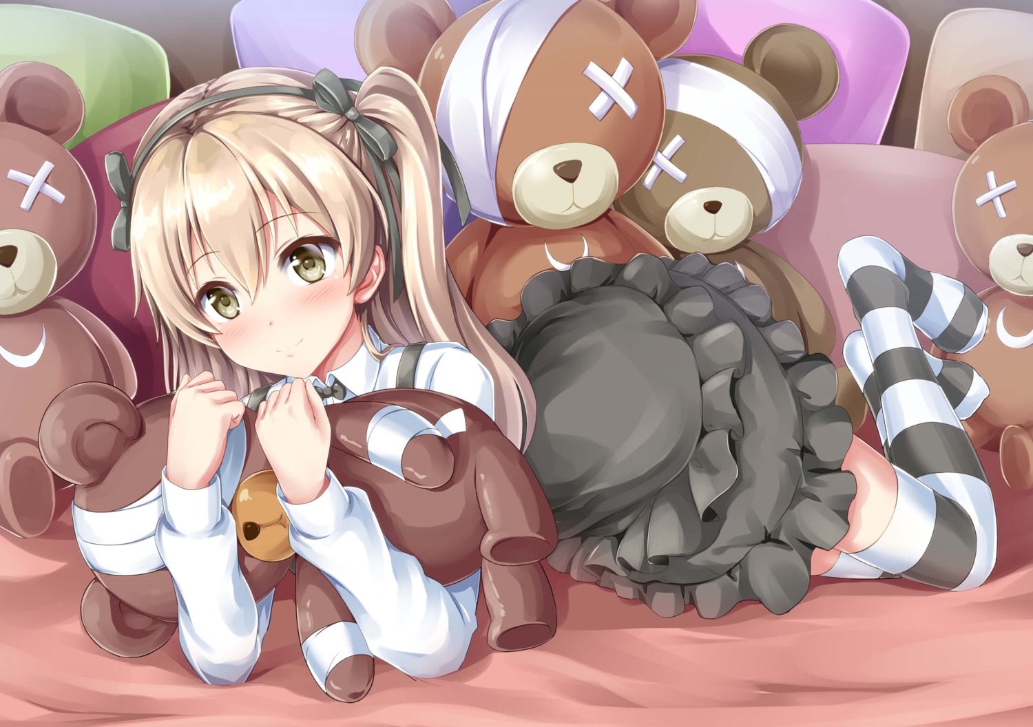 bandages, girls_und_panzer, gothic_lolita, kyamu, lolita_fashion, shimada_arisu, thighhighs