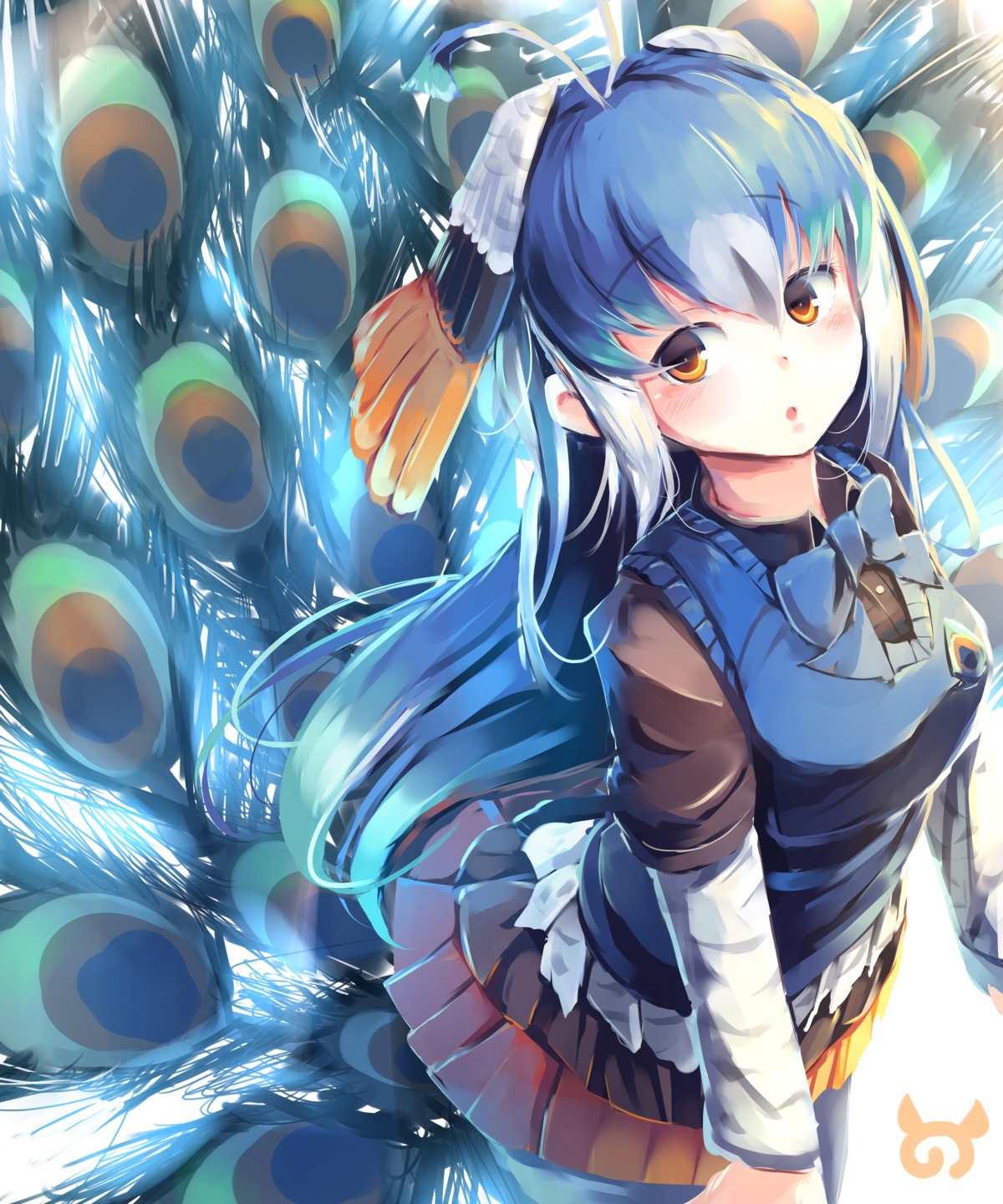 kanzakietc, kemono_friends, pantyhose, peafowl, wings