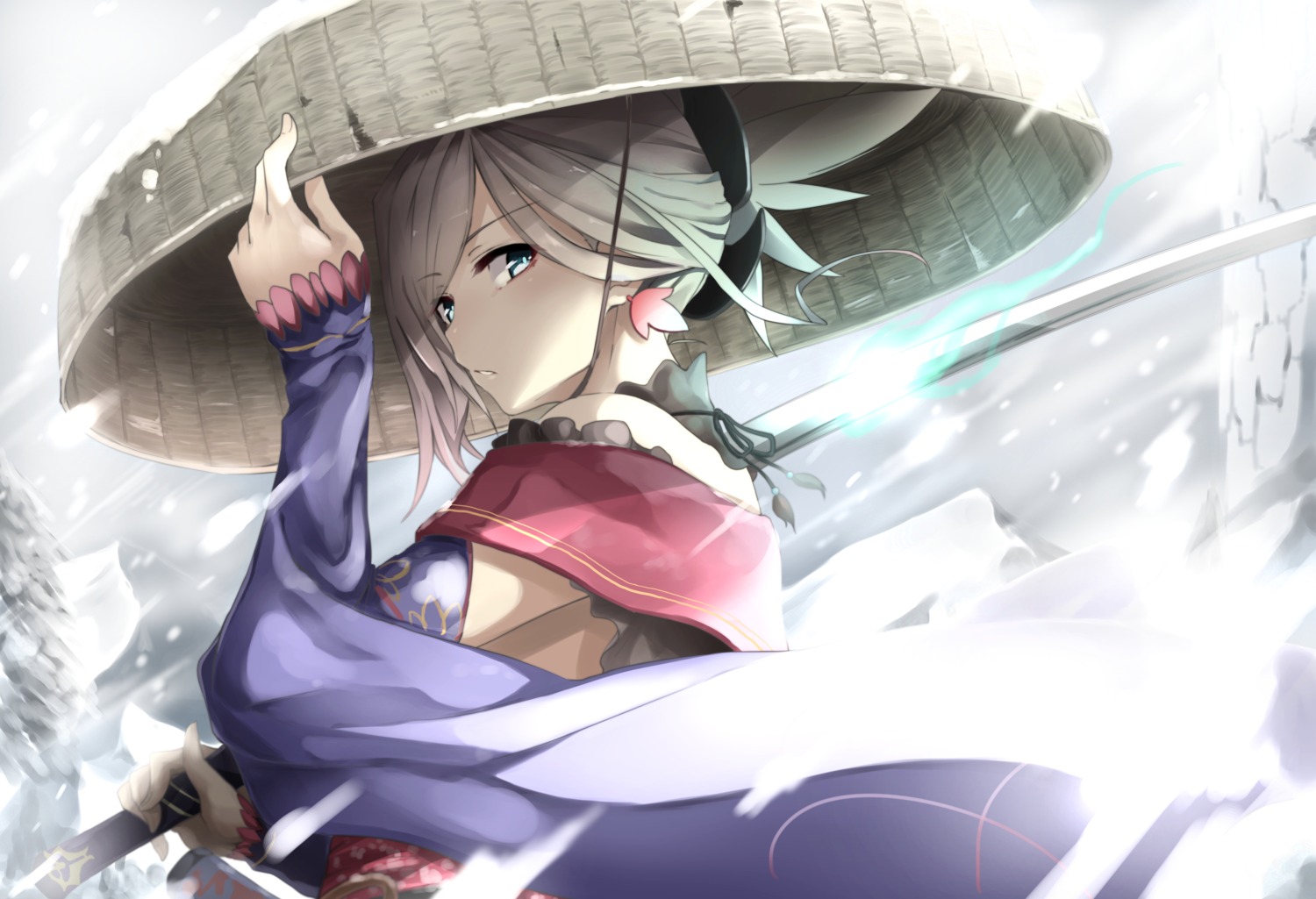 fate/grand_order, fuu_(fuore), japanese_clothes, miyamoto_musashi_(fate), sword