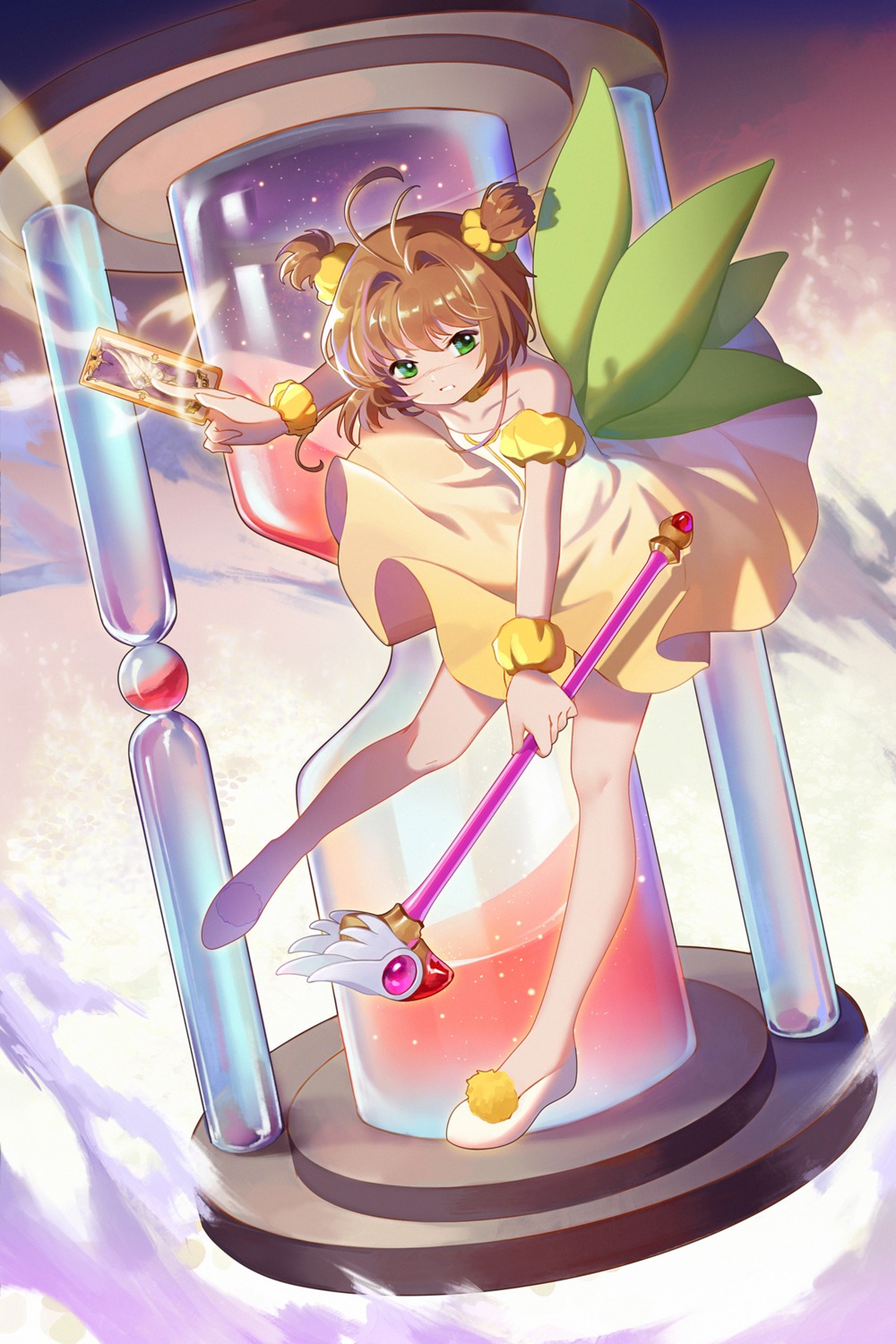 card_captor_sakura, dress, duximeng, kinomoto_sakura, weapon