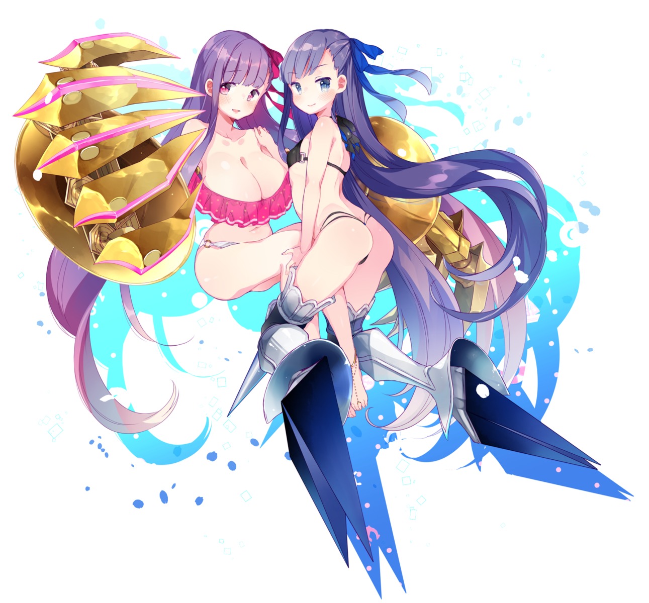 armor, ass, bikini, fate/grand_order, kanro_ame_(ameko), meltryllis, passion_lip, swimsuits, thighhighs, thong, weapon