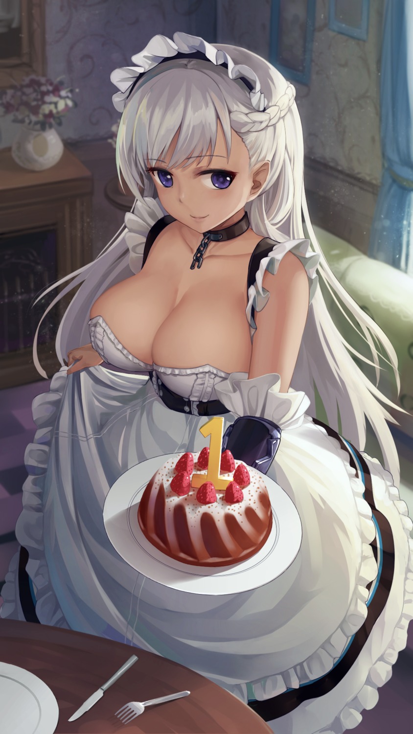 azur_lane, belfast_(azur_lane), cleavage, maid, xiaoyin_li