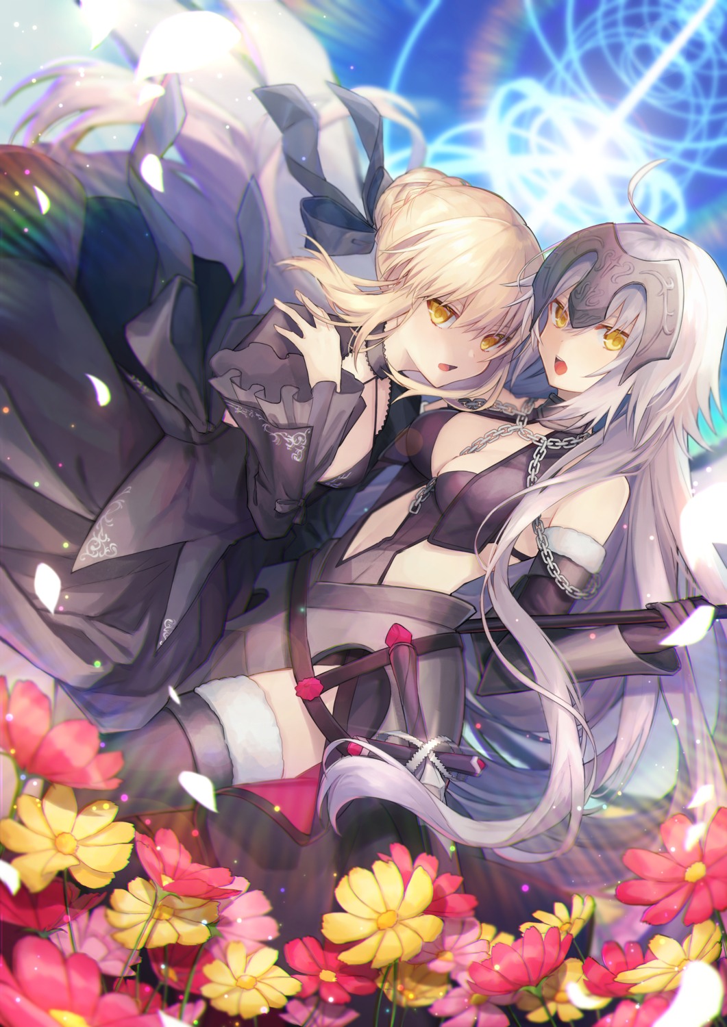 .com_(cu_105), artoria_pendragon_(fate), artoria_pendragon_alter_(fate), cleavage, dress, fate/grand_order, jeanne_d'arc, jeanne_d'arc_alter_(fate)