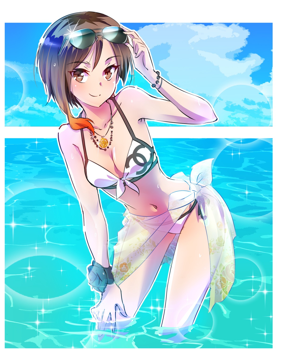 bikini, cleavage, iesupa, megane, rwby, see_through, swimsuits, wet