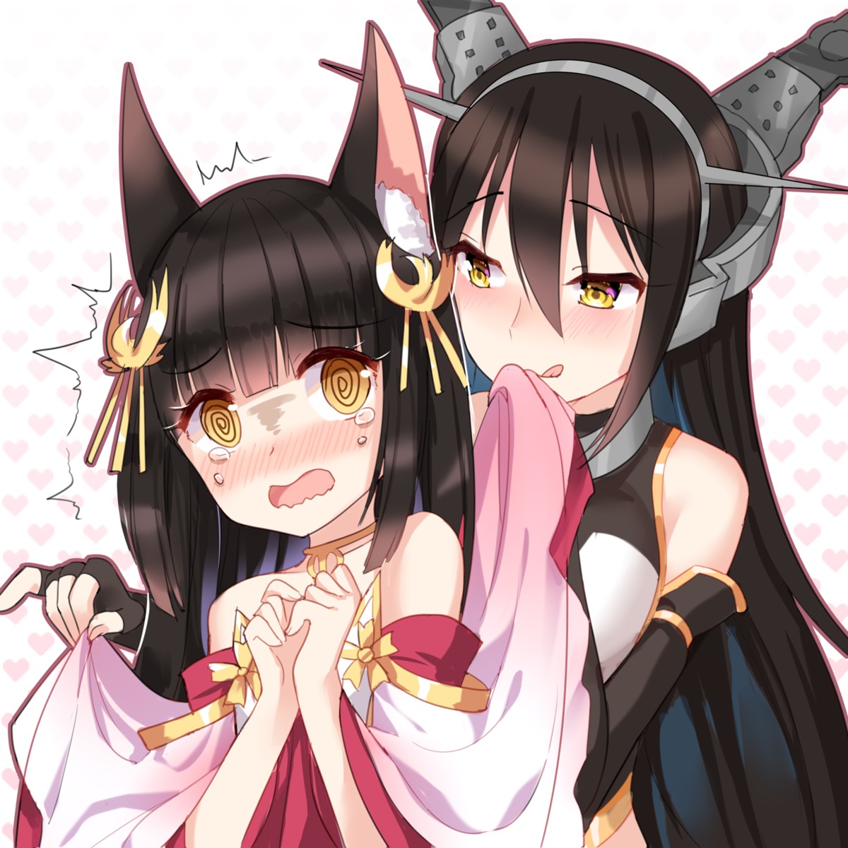 animal_ears, azur_lane, crossover, kantai_collection, nagato_(azur_lane), nagato_(kancolle), silveroid