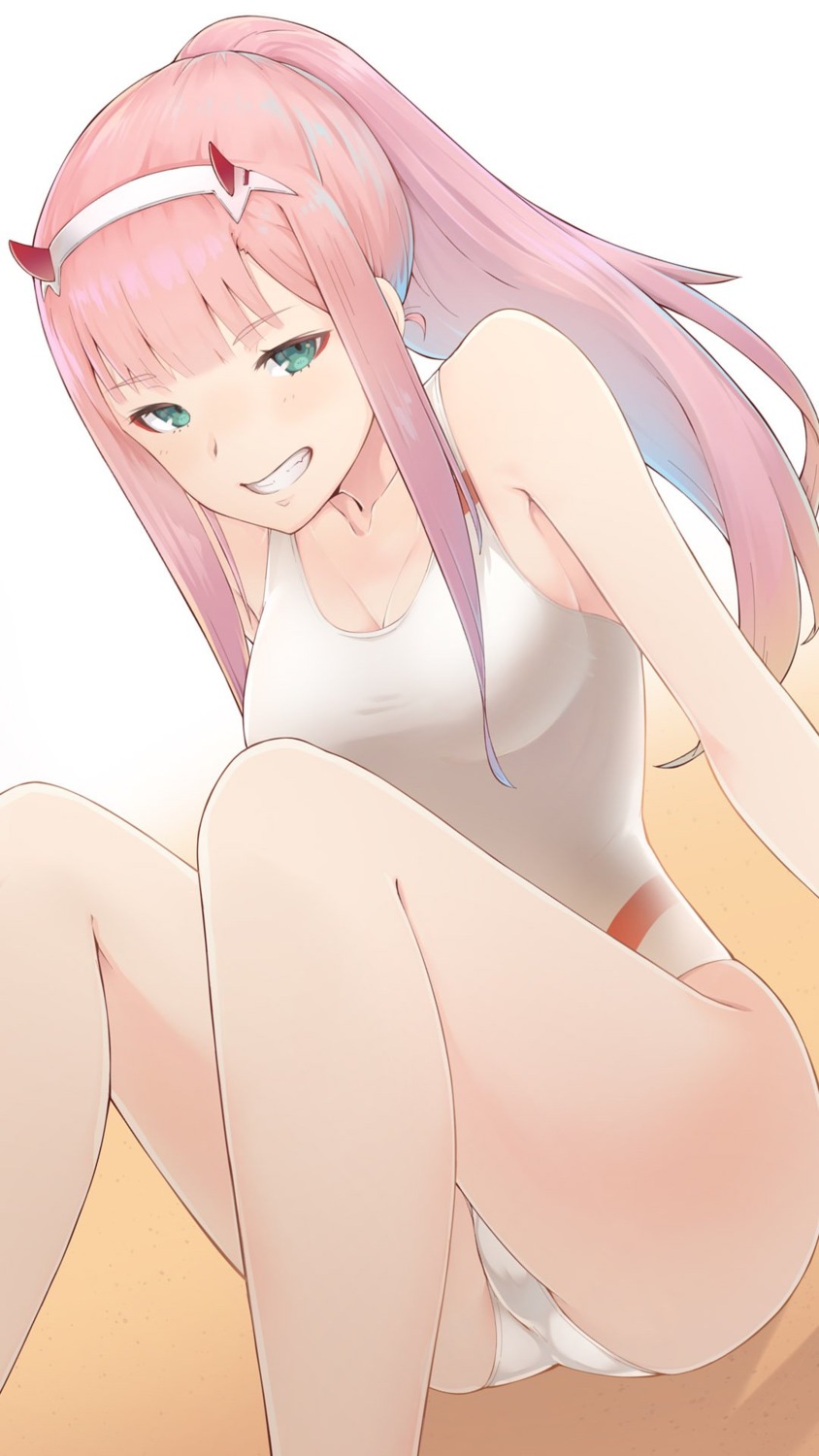 cleavage, darling_in_the_franxx, horns, swimsuits, urigarasu, zero_two_(darling_in_the_franxx)