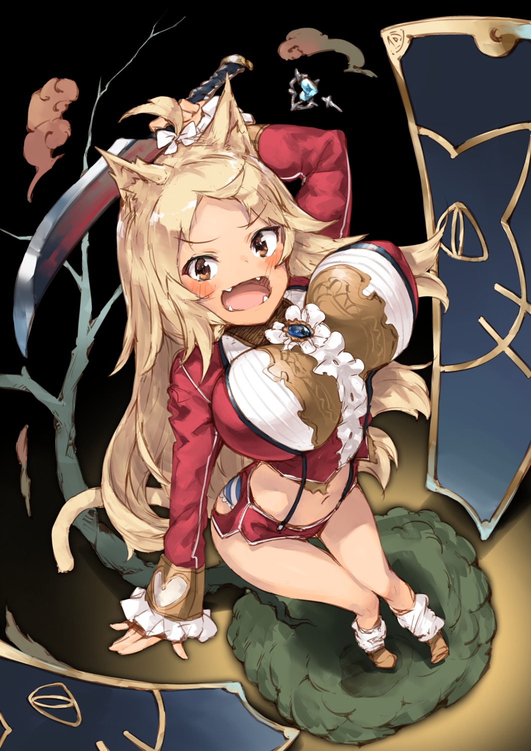 animal_ears, pyz, tail, weapon