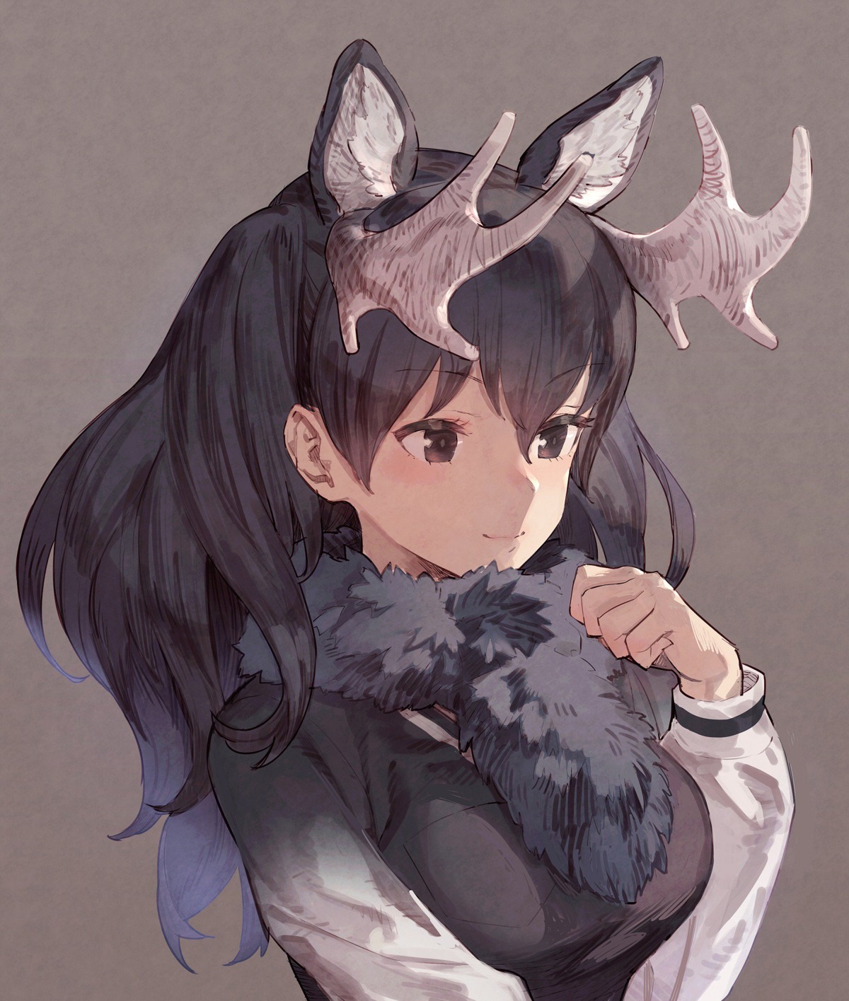 horns, katahira, kemono_friends, moose_(kemono_friends)