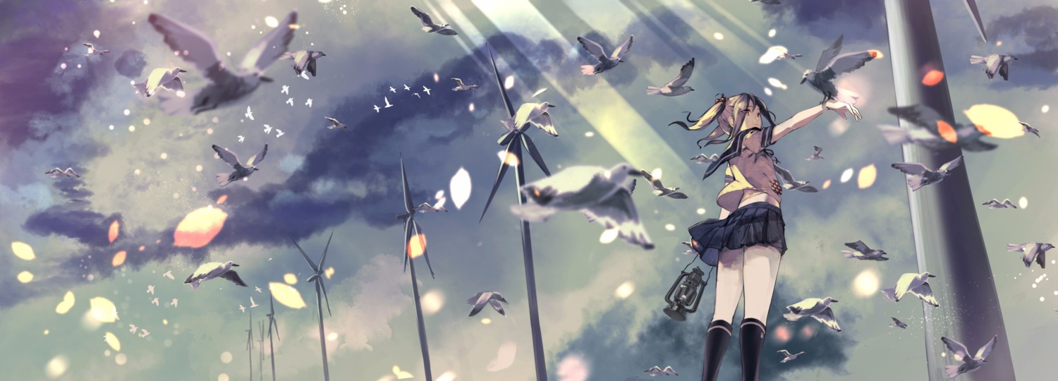 fujita_(condor), kantai_collection, landscape, sazanami_(kancolle), seifuku