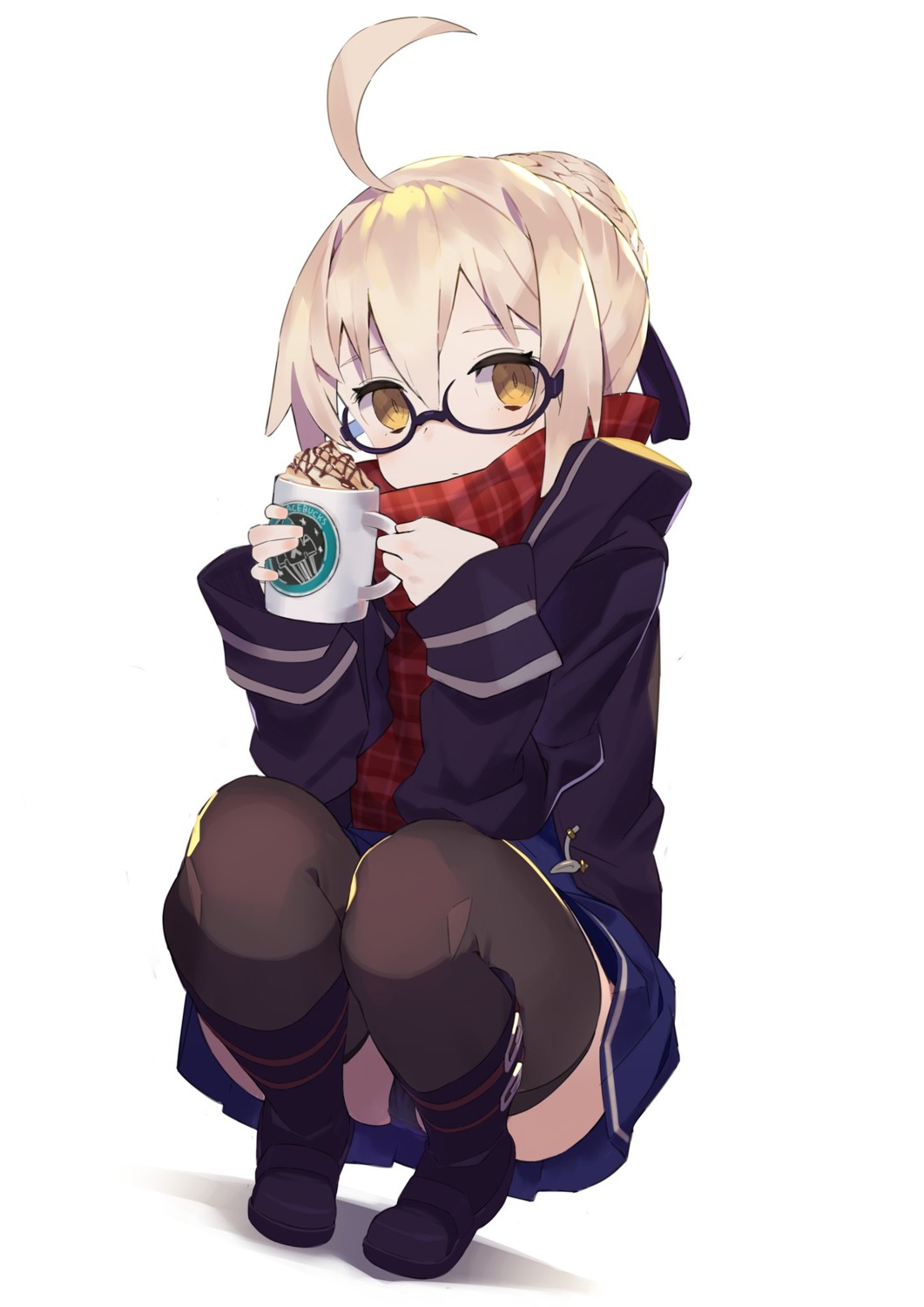 fate/grand_order, hajime-ill-1st, heroine_x_alter, megane, pantsu, seifuku, thighhighs