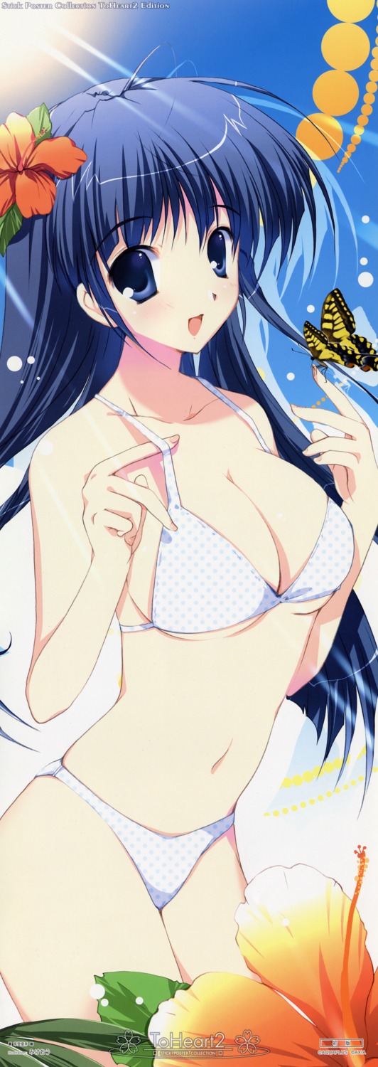 bikini, cleavage, kusakabe_yuuki, mikeou, stick_poster, swimsuits, to_heart_(series), to_heart_2