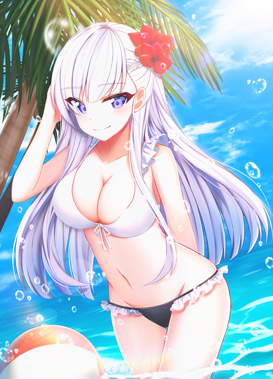azur_lane, belfast_(azur_lane), bikini, cleavage, mamel_27, swimsuits