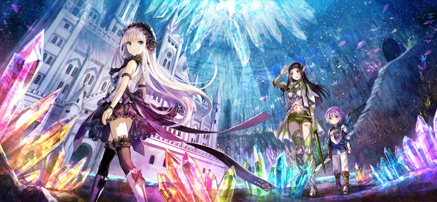 armor, dress, elf, fuzichoko, gothic_lolita, kenja_no_deshi_wo_nanoru_kenja, landscape, lolita_fashion