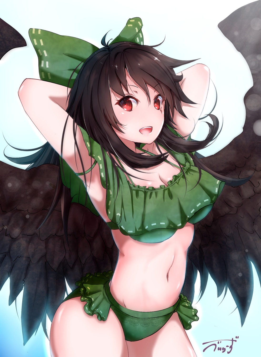 baileys_(tranquillity650), bikini, cleavage, reiuji_utsuho, swimsuits, touhou, wings