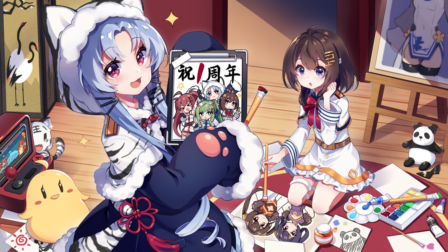 an_shan_(azur_lane), animal_ears, azur_lane, chang_chun_(azur_lane), fu_shun_(azur_lane), garter, manjuu_(azur_lane), neko