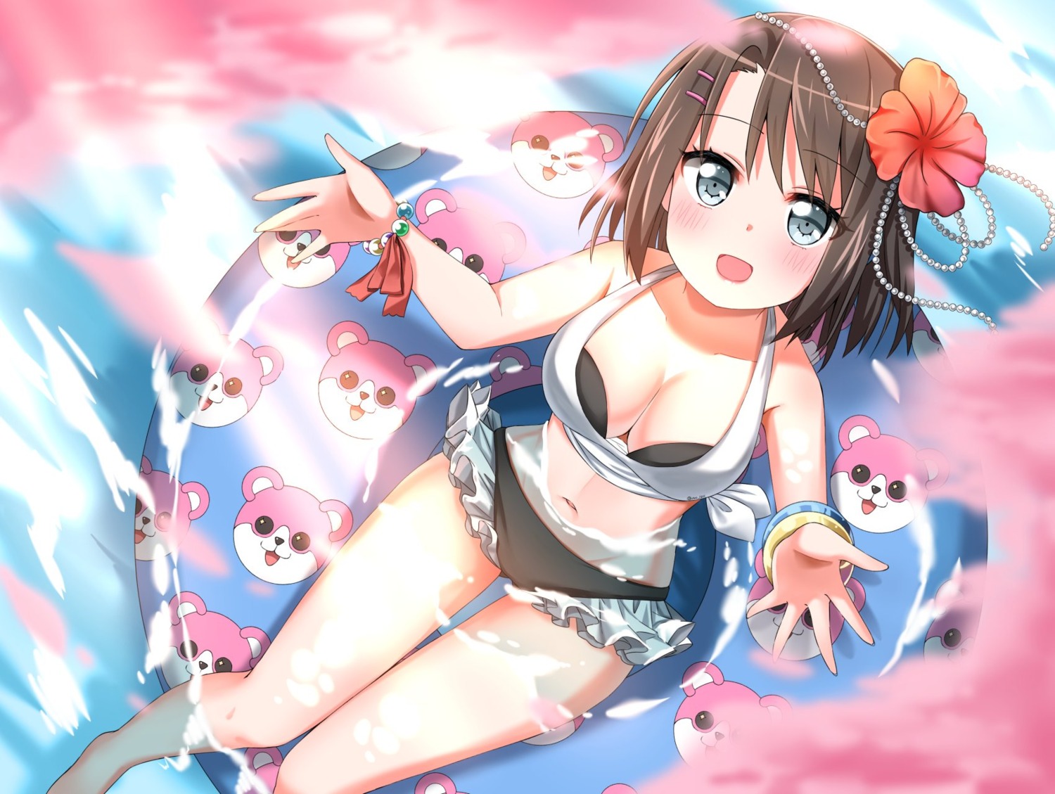 aro_1801, bang_dream!, bikini, cleavage, okusawa_misaki, swimsuits, wet