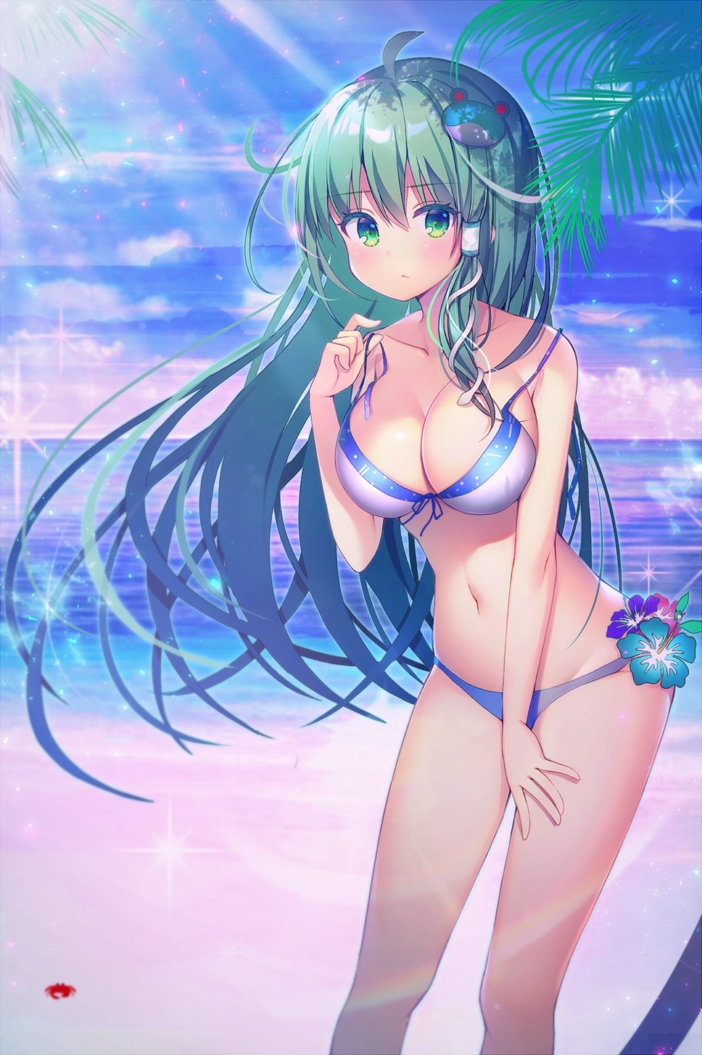 bikini, cleavage, kochiya_sanae, koto_seori, swimsuits, touhou
