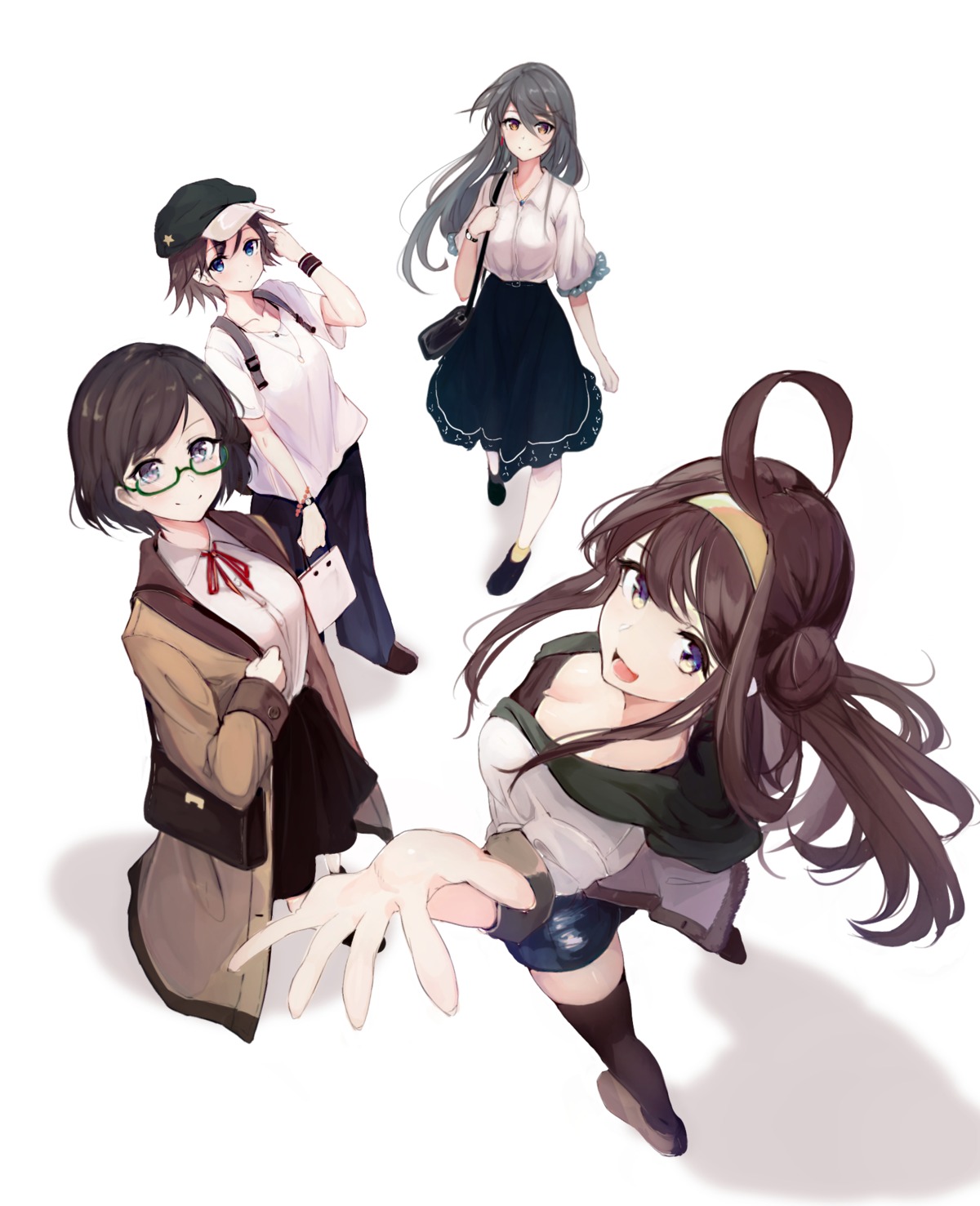 cleavage, haruna_(kancolle), hiei_(kancolle), kantai_collection, kirishima_(kancolle), kongou_(kancolle), lumo_1121, megane