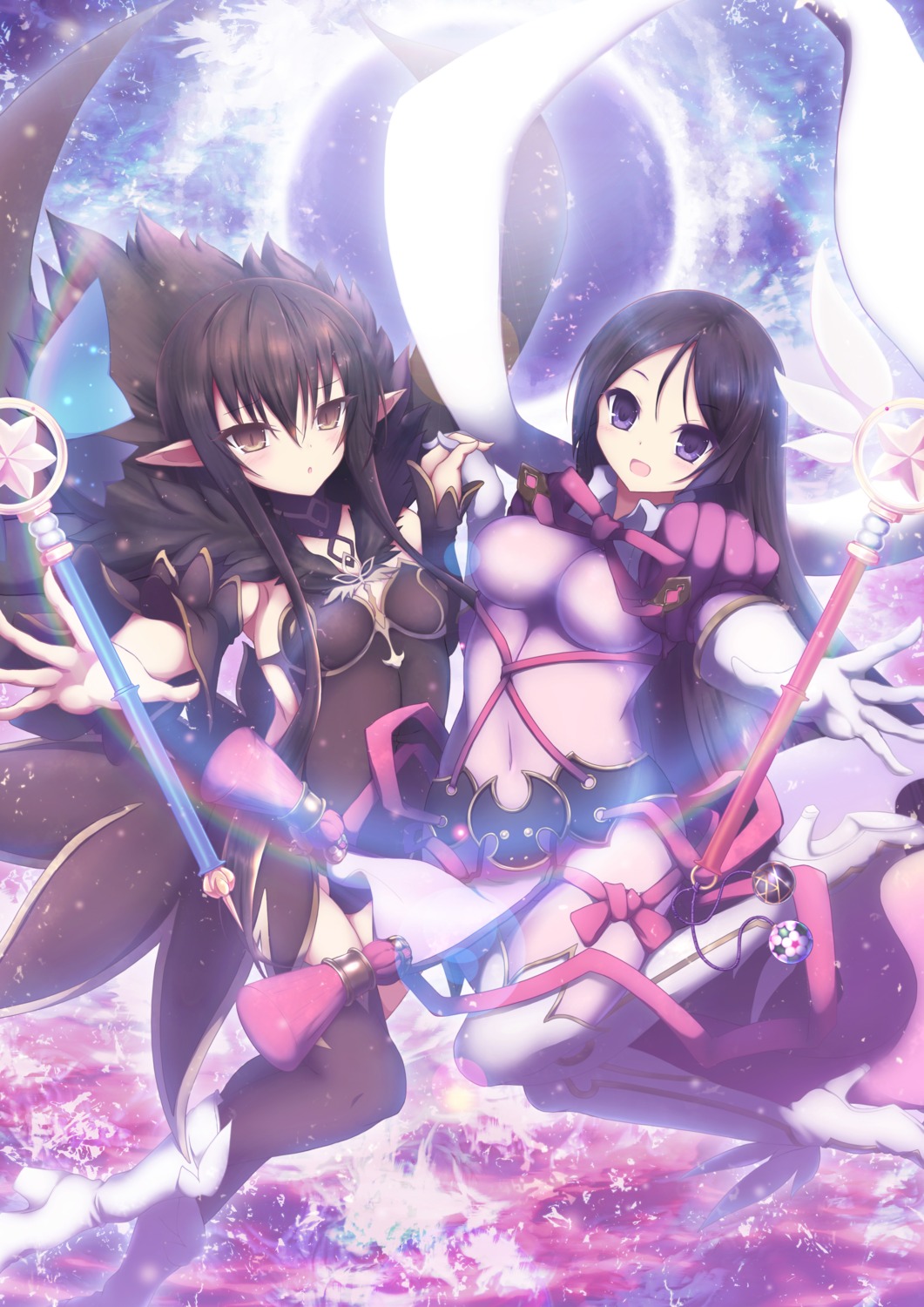 akina, bodysuit, crossover, fate/grand_order, fate/stay_night, heels, minamoto_no_raikou_(fate), pointy_ears