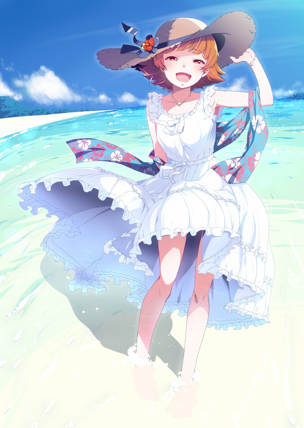 dress, natsumi_akira, nonohara_akane, summer_dress, the_idolm@ster, the_idolm@ster_million_live!, wet