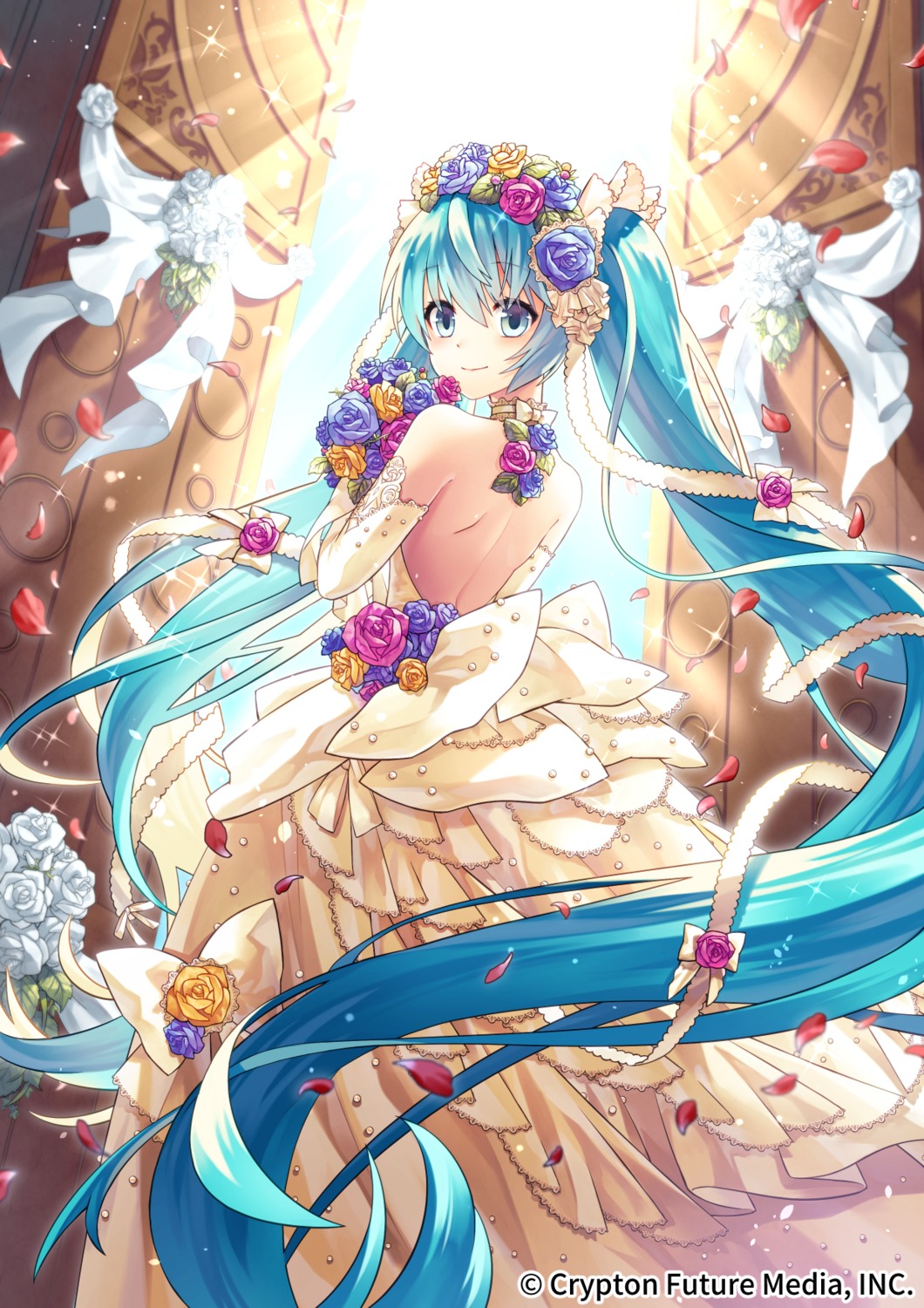 dress, hatsune_miku, sakanahen, vocaloid, wedding_dress