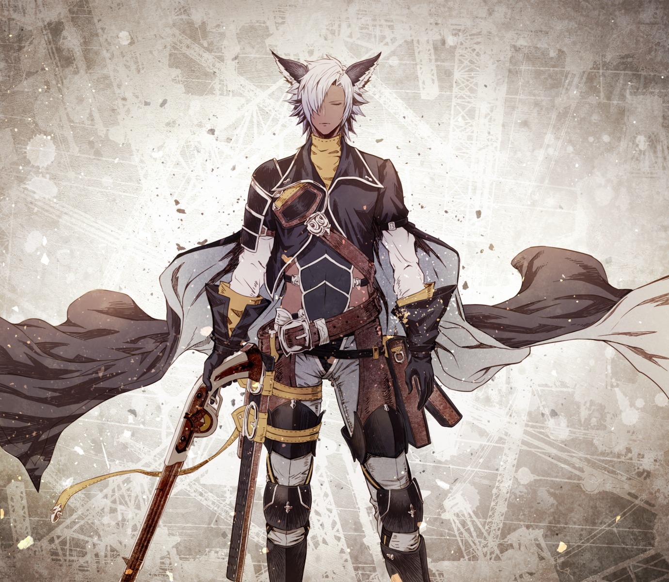 animal_ears, eustace_(granblue_fantasy), granblue_fantasy, gun, male, pointy_ears, yusunoinu