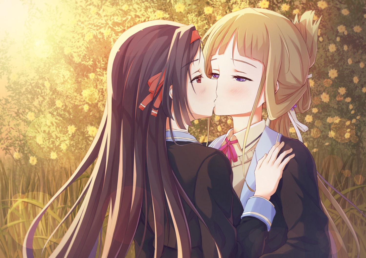 itaro, nogi_wakaba, nogi_wakaba_wa_yuusha_de_aru, seifuku, sweater, uesato_hinata, yuri, yuuki_yuuna_wa_yuusha_de_aru