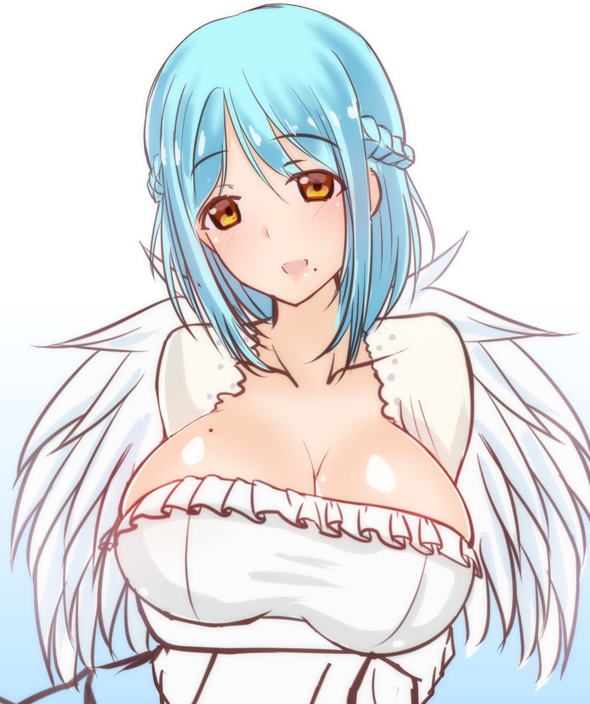 cleavage, fujikusa, moira_(nijisanji), nijisanji, wings