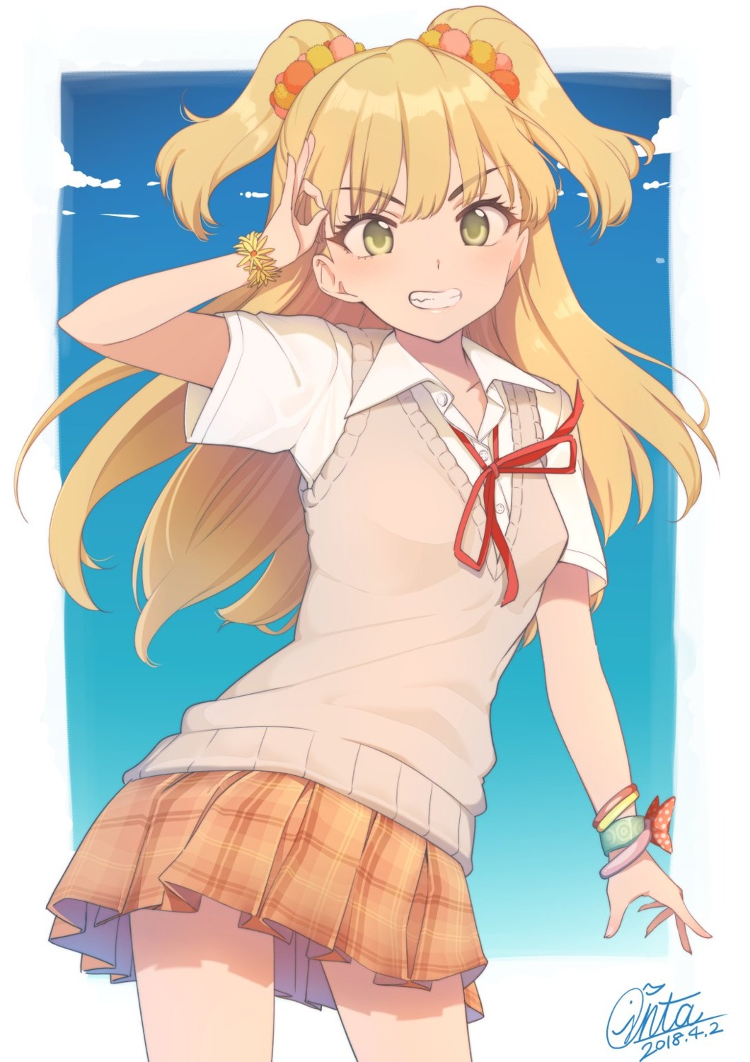 jougasaki_rika, santa, seifuku, sweater, the_idolm@ster, the_idolm@ster_cinderella_girls