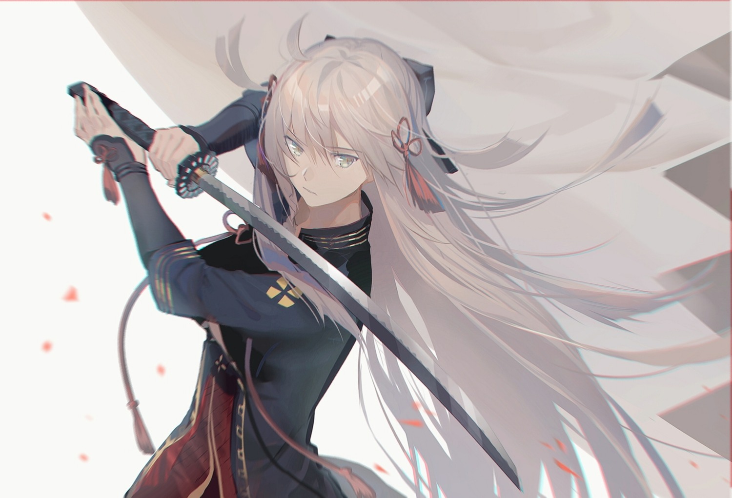 fate/grand_order, okita_souji_(alter)_(fate), qingshui_ai, sword