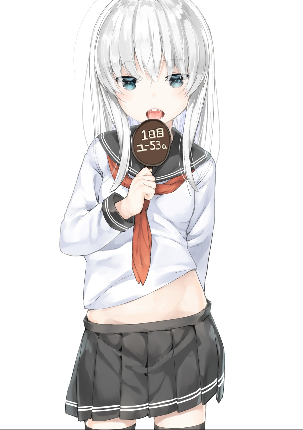 aruma_(sawayaka_tokuko_miruku), hibiki_(kancolle), kantai_collection, seifuku, thighhighs