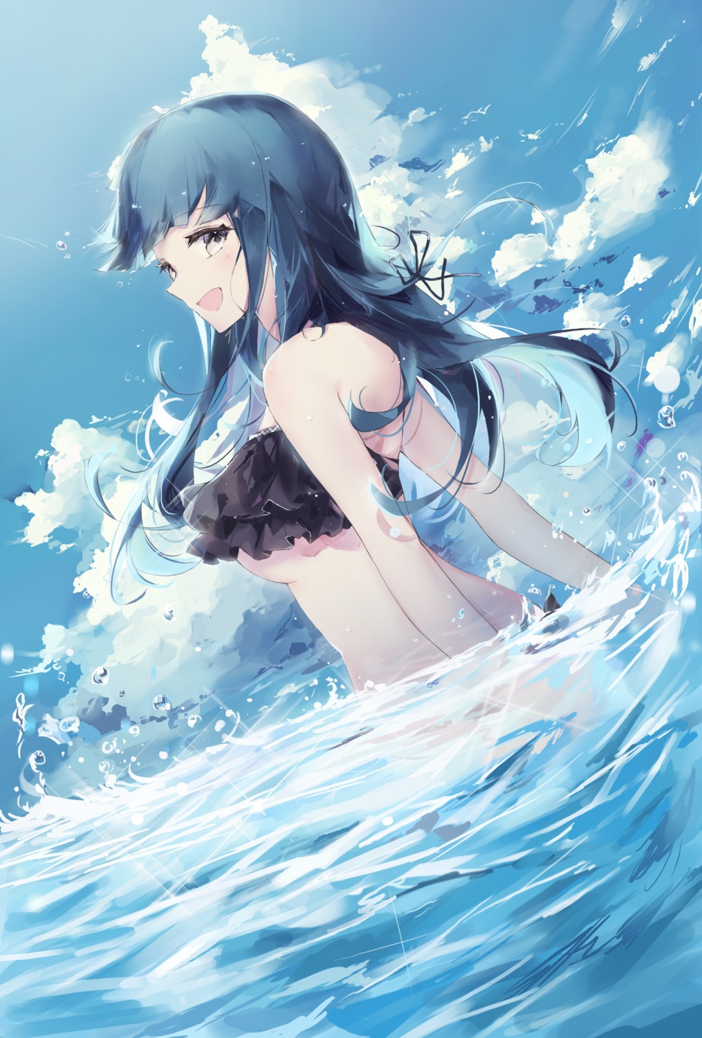 bikini, swimsuits, tr_(hareru), underboob, wet