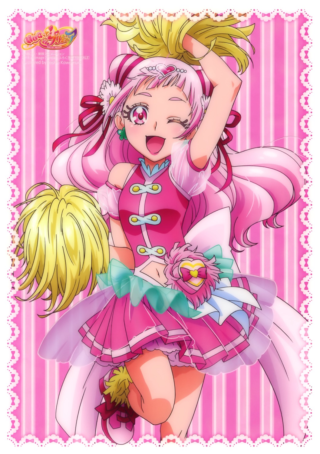 cheerleader, hugtto!_precure, kawamura_toshie, nono_hana, precure